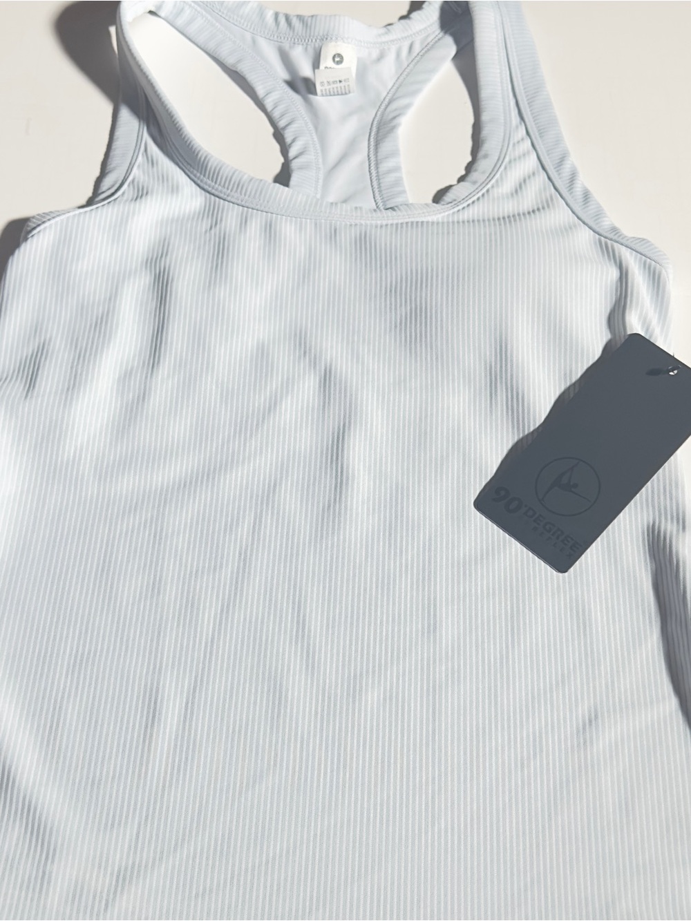 90 Degree by Reflex Classic Scoop Neckline Built-In Shelf Bra NWT S Light Blue